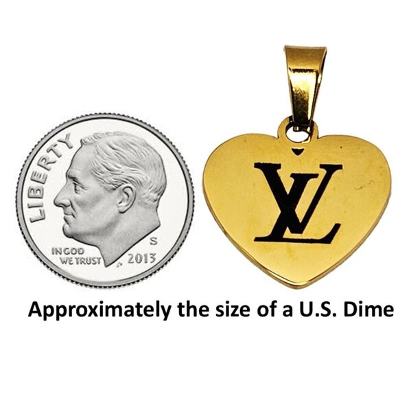Louis Vuitton Heart Shaped Pendant | Repurposed Bag Tag | Mint Condition - Picture 13 of 13
